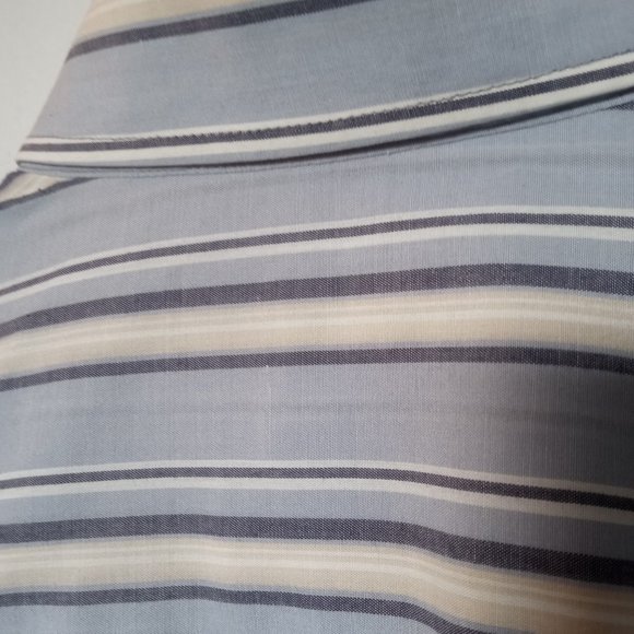 DAVID TAYLOR MENS MEDIUM SHORT SLEEVE DRESS SHIRT BLUE WITH BEIGE AND WHITE - Picture 3 of 4